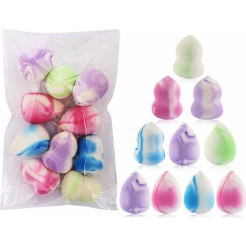 New 4/6/10Pcs Face Makeup Sponge Cosmetic Beauty Puff Foundation Cream Contour Smooth Make Up Tool Kit Random Color Wholesale