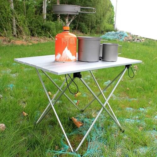 Ultralight Camping Aluminum Folding Table Compact Roll Up with Carry Bag for Camping