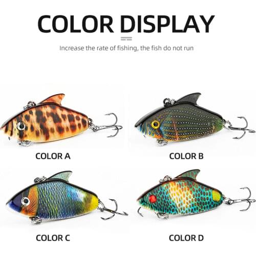 Hard Bait Vib Painted Swing Metal Bait 1pcs 55mm/7.9g full swimming layer Perch Fake Bait Jig Artificial fishing Lure