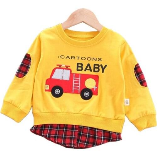Spring Autumn Kids Casual Sweatshirt Girls Fashion Letter Clothing New Baby Boys O-Neck Cotton T Shirt Children Cartoon Clothes
