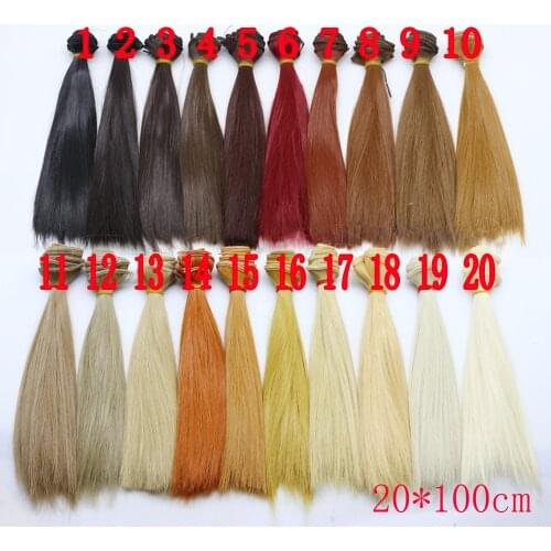 20cm*100cm Long straight High Temperature Fiber BJD SD Wigs DIY hair for 1/6 1/3 1/4 1/8 1/12 dolls Free shipping