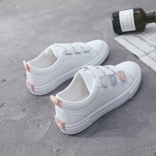 Women Casual Shoes 2021 Summer Women Sneakers Fashion Versatile PU Leather Women Shoes Hook&Loop Breathable Flats Women Shoes