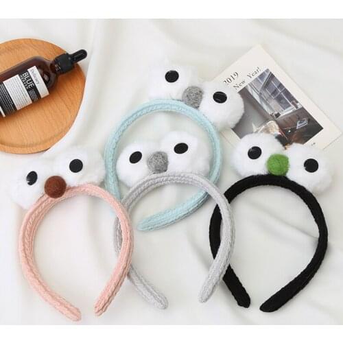 Big Bird Eyes Gray Black Pink Blue Cute Fluffy Cloth Headwear For Women Hair Hoop Fashion Hair Accessories