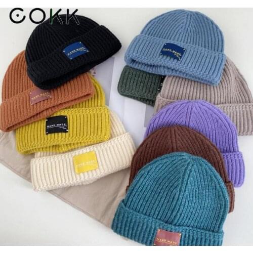 COKK Winter Hats For Women Men Beanie Knitted Bonnet Cold Hat Casual Outdoor Keep Warm Korean Fashion Solid Winter Cap Gorro New