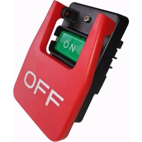 1Pcs 220V single phase 380V three phase 20Amp Table Saws Electromagnetic Pushbutton Switch for Bench Saw Wood Machine HY56