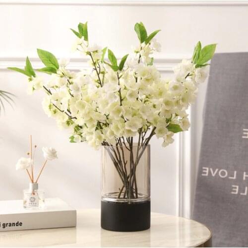 5Pcs Simulation Small Peach Blossom Short Branch Artificial Flowers Home Table Decoration Photography Props Fake Flowers