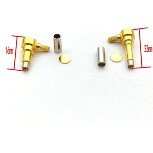 50pcs 16mm/22mm MS156 male plug pin right angle crimp for RG316 LMR100 RG174 3G USB MODEM Copper coax connector