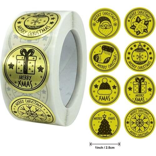 500Pcs/roll Merry Christmas Stationery Stickers For Card Box Package Label Sealing Stickers Wedding Decor Stationery Sticker
