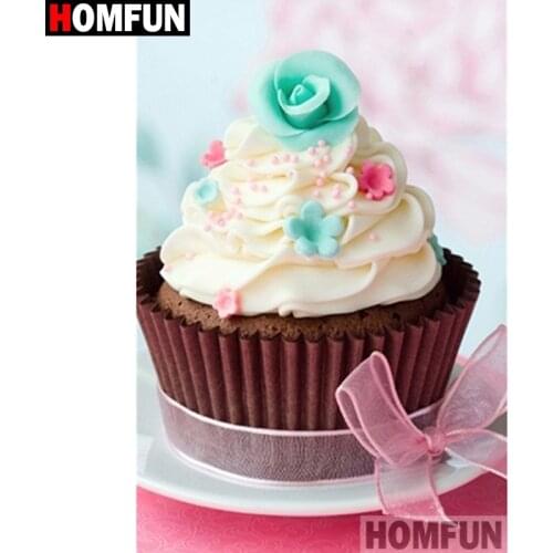 HOMFUN Full Square/Round Drill 5D DIY Diamond Painting "Dessert cake" 3D Diamond Embroidery Cross Stitch Home Decor A18998