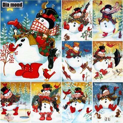 5D DIY Animal Diamond Painting Snowman Diamond Embroidery Cross Stitch Full Square Round Drill Manual Christmas Gift Home Decor
