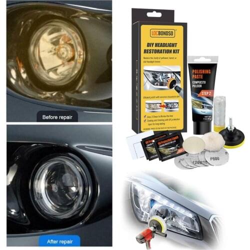 Car Headlight Restoration Kit Headlamp Grinding Polishing Paste Liquid DIY For Auto Head Lamp Clean Head Light Paste Dropship