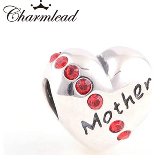 Charmlead 925 Sterling Silver Mother Mum Beads Fashion Charms for DIY Bracelet Jewelry