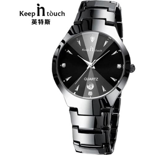 KEEP IN TOUCH Simple Men Watch Stainless Alloy Quartz Mens Watch Luminous Waterproof men clock relogio masculino Dropshipping