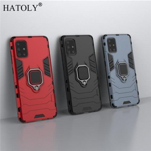 For Samsung Galaxy A71 Case A71 A715F/DS Cover Magnetic Suction Ring Bracket Cases Silicone Hard Armor Cover for Samsung A71