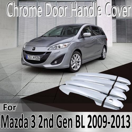 For Mazda 3 2nd Gen BL Axela 2009~2013 2010 Styling Stickers Decoration Chrome Door Handle Cover paint Refit Car Accessories