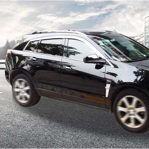 Brand New 1 Set Chrome Side Rain Guard Deflectors Vent Sun Shade Window Visors For Cadillac SRX 2013-2017