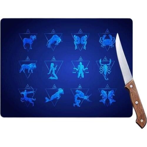 Glass Cutting Board Zodiac Symbols Looking Heat Resistant Antibacterial Glass Cutting Plate Design Mutfaimli Home k Love 30x40 cm