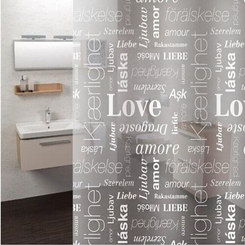 Lychee Letter Leaf Printed Bathroom Shower Curtain Waterproof Shower Drape PEVA Curtains For Bathroom