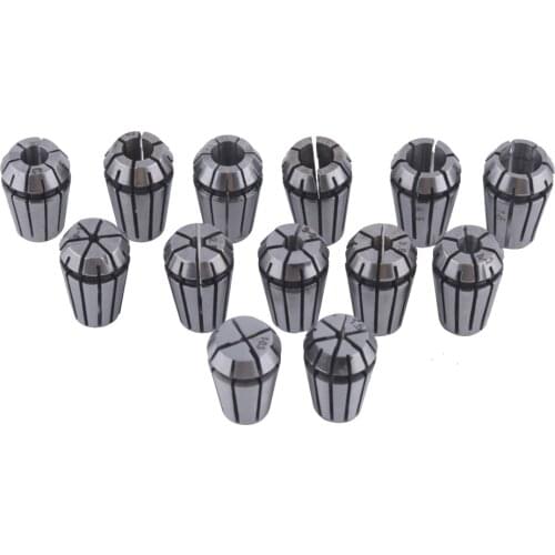 13Pcs/Set 1-7mm ER11 Milling Chuck Spring Collet Set For CNC Engraving Machine & Milling Lathe Tool