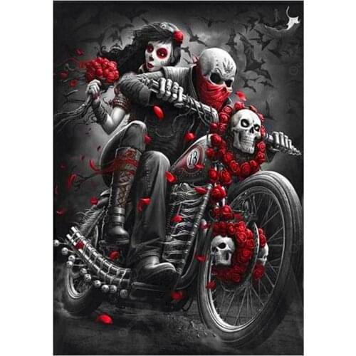 Motorcycle Couple Figure DIY Painting By Numbers Hand Painted Oil Painting Adult Child Picture Colouring Home Decor Unique Gift