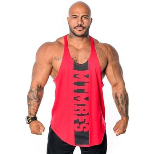 2021 Muscle brothers summer new sports fitness vest mens elastic breathable I-shaped sleeveless cotton vest
