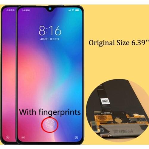 ORIGINAL 6.39'' Fingerprints LCD Display Frame For xiaomi Mi 9 Mi9 Display XiaoMi 9 LCD Touch Screen Digitizer Repair Assembly