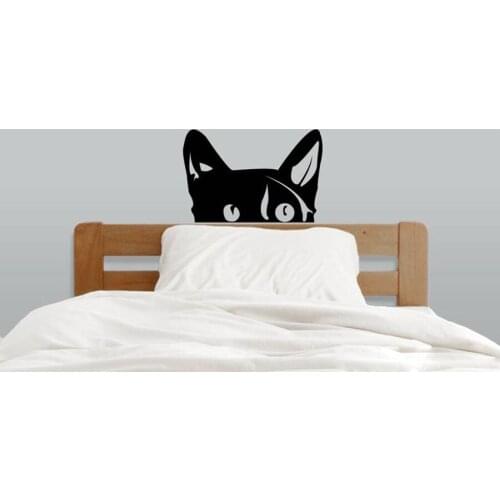 Peeping Cat Wall Decal Nursery Kids Room Playroom Classroom Wall Decal Cute Animal Pets Removable Wall Art Vinyl Stickers S551
