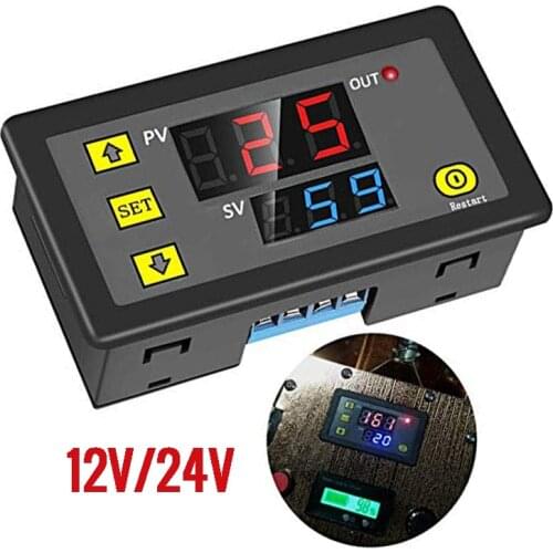 Timing Delay Relay Board Module Relay Switch Cycle Timer Programmable Digital of LED Dual Time Display for Car 0~999 DC 12V 24V