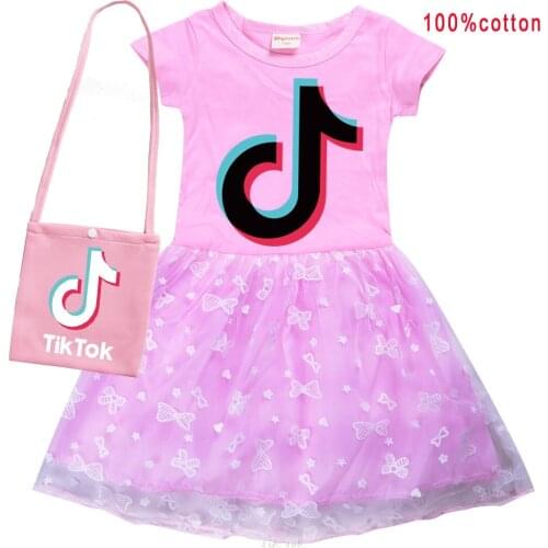 Girls Princess Dress Kids Teen Cartoon Tik Tok Olaf Print Children Vestidos Girls Tutu Dresses Summer Christmas