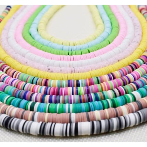 8mm Color Flat Round Polymer Clay Beads Loose Spacers Mix Vinyl Disc Beads For DIY Jewelry Making Fashion Bracelet & Necklace