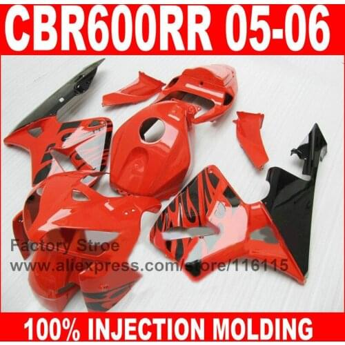 Custom paint 100% Injection mold motorcycle parts for HONDA 2005 2006 CBR 600RR 05 06 CBR600RR fairings red black fairing kits