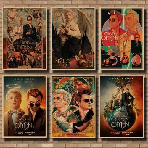 Good Omens movie poster, wall sticker, kraft paper poster, retro poster, sticker, movie wallpaper, vintage wall sticker 42*30cm