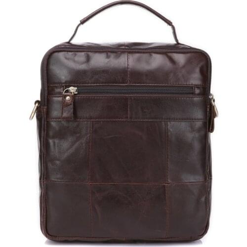 Casual Book Notebook Bag Man Vertical Zipper Sling Bag School Satchel Genuine Leather Men Totes Male Handbag Mochilas Escolares