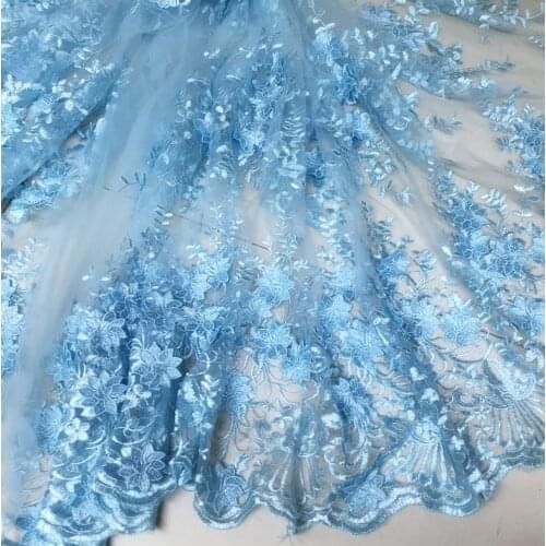 1meter pearl embroidered transparent mesh fabric cheongsam dress costume dance wear lace fabric
