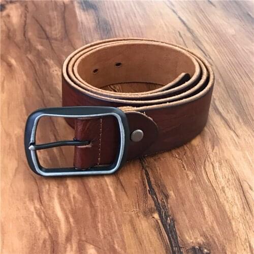 Vintage Pin Belt Buckle Leather Men Belt Ceinture Homme Cinturon Hombre Waist Belt Male Strap Jeans Cowboy MBT0257