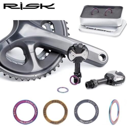 RISK RT110 One Pair Mountain Road Bike Bicycle Pedal Washer Titanium Alloy Crank Arm Replacement Spacer O Ring