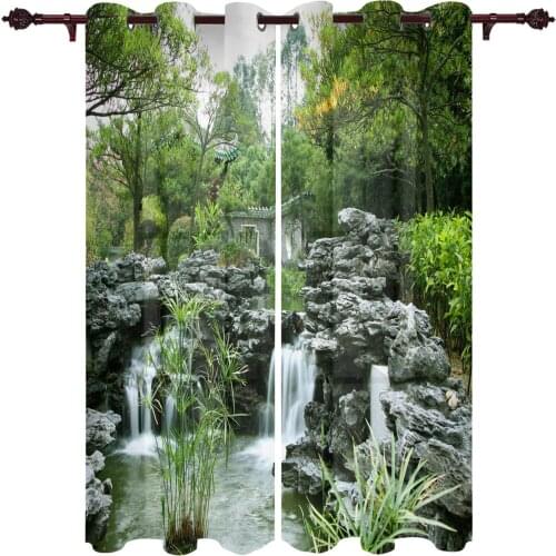Garden Stones Bamboo Forest Luxury Window Curtains Home Living Room Bedroom Item Christmas Living Room Curtains