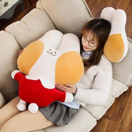 Cute Big Face Cute Rabbit Bunny Pillow Plush Toy Down Cotton Cute Rabbit Bunny Doll Keychain Small Pendant Girl Nap Pillow