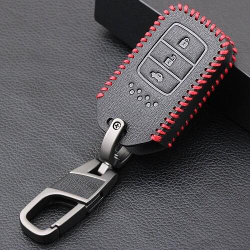 Car-styling Leather Car Key Cover Case 3 Buttons For Honda Vezel City Civic Jazz CRV Crider HRV Fit Freed Remote Key