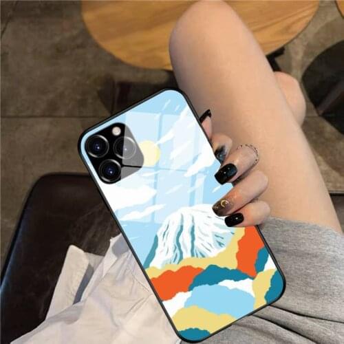 Morning on Mount Rainier Phone Case Glass Phone Case For iphone 12 11 Pro Max XS XR X 8 7 Plus SE2 Case