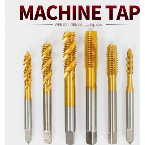 Titanium plating machine taps, taps, spiral stainless steel special machine tapping drill straight groove m3m4m6m8