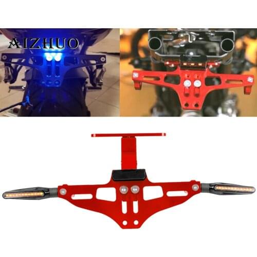 Universal Motorcycle License Plate Holder LED Number Support FOR burgman 400 honda cbr 125 cb190r cbr 250r cb1000r cbr1000rr