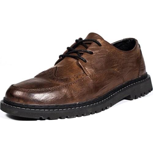 Spring Autumn Mens Outdoor Casual Shoes Comfort Breathable Leather Shoes For Men Lace-up Martin Shoes Waterproof Travel Shoes