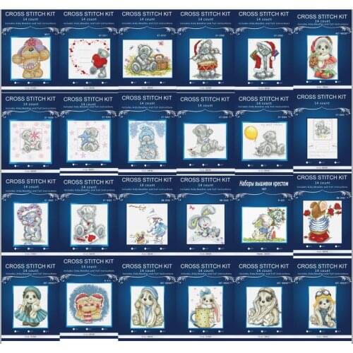 Top Quality Lovely Counted Cross Stitch Kit Kitten Cat and Mouse Ornament Christmas Tree friendly Dim 73414 25styles