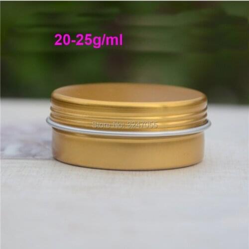20/25g/ml 50pcs100pcs Gold Round Empty Cosmetic Portable Containers, DIY Metal Tin Case for Cosmetic Cream, Aluminum Cream Jar