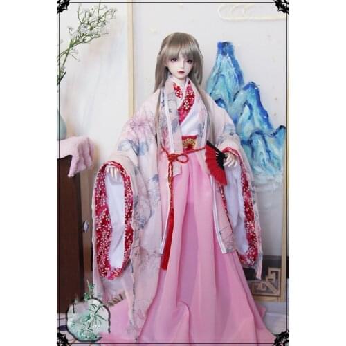 1/4 1/3 Scale BJD Clothes Accessories Chinese Ancient Costum Outfit Pink Hanfu Fairy Dress For BJD/SD MSD SD13 Girl A0693