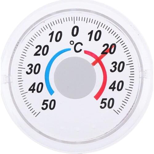 1pcs Round Plastic Door and Window Thermometer Outdoor Door Window Thermometer Pointer Type Cold and Heat Watch
