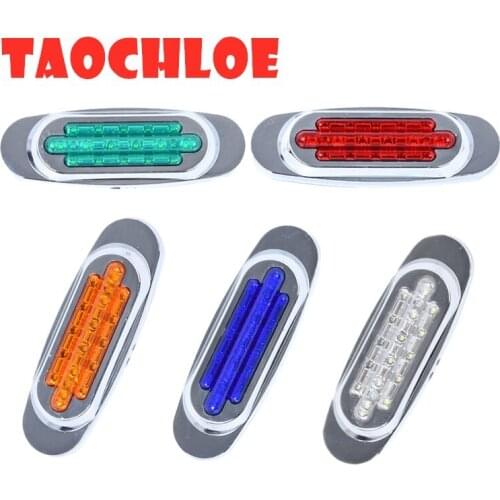 10Pcs 16 LED Truck Side Taillights Clearance Trailer Truck Red Yellow White LED Bus Side Marker Lamp 24V Truck External lights