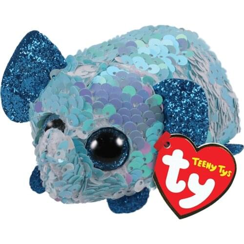 10cm Ty Beanie Big Eyes Plush Mini Dolls Soft Stuffed Toy Stuart The Reversible Sequin Blue Elephant Screen Wipe Animal Gift