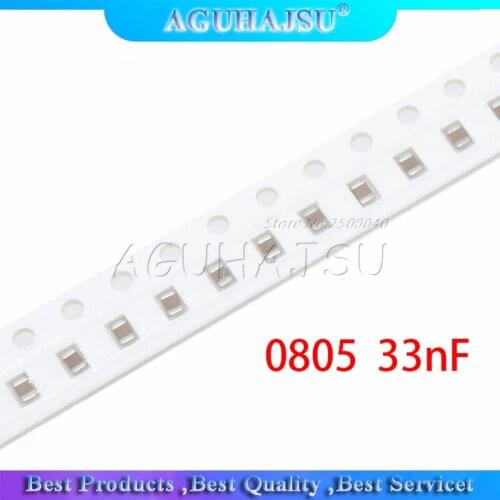 100pcs 33nF Y5V Error 20% 50V 0805 SMD Thick Film Chip Multilayer Ceramic Capacitor